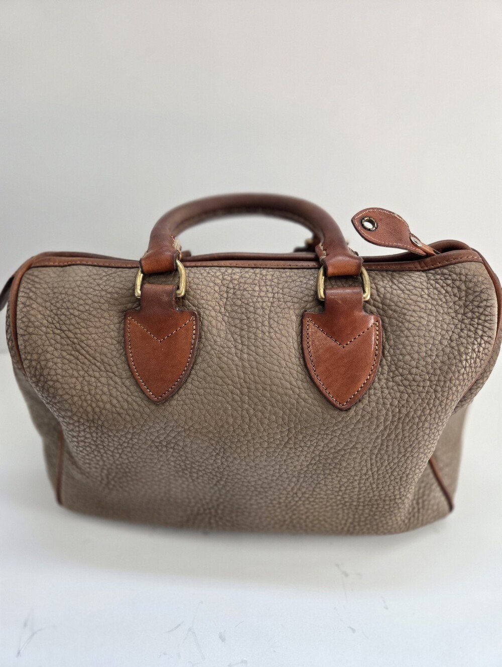 Vintage Dooney and Bourke Barrel Satchel Pebbled All-Weather Leather Bag - Picture 4 of 12